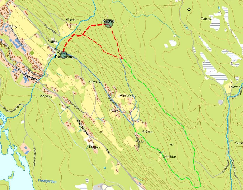 8 Kvitmøsaknatten (725 moh) Kjørebeskrivelse: Fra E16 ved Leira, kjør opp Månovegen ca 2,5 km til du passerer elva. Parkering: Langs vegen.