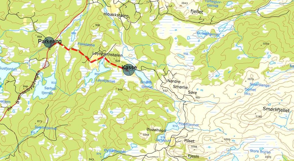 2 Løyntjedn* Kjørebeskrivelse: Fra E16 i Fagernes sentrum, kjør opp Garlivegen opp til Ranheimsbygda.