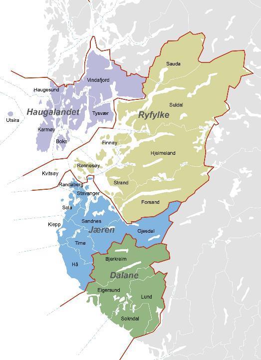 Rogaland fylke 9374 km2 26 kommuner Utsira landets minste