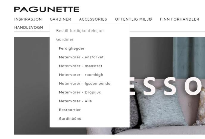 Innledning Pagunettes nye konfeksjonsshop for bestilling søm etter mål (m2m) brukes som følger. på nettsiden http://www.pagunette.