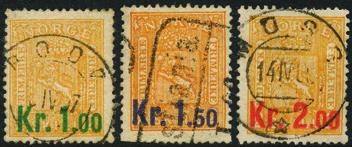 Kronemerker Haakon VII Serie Haakon kronemerker 1907. NK 89-91.