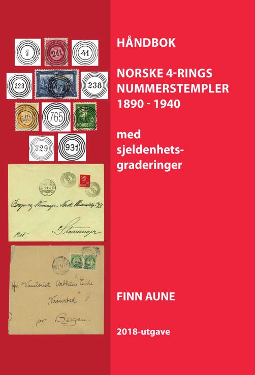 Håndbok norske 4-rings nummerstempler Best.nr.: 4125 Finn Aune har laget ny bok om de norske 4-rings nummerstemplene 1890-1940.