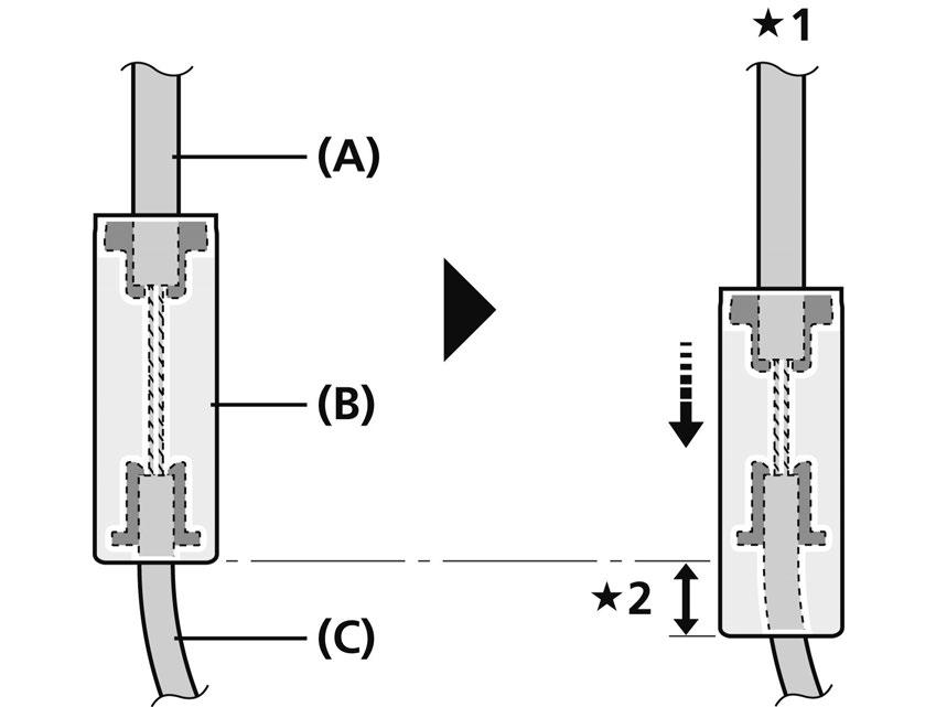 INSTALLASJON AV V-BREMS INSTALLASJON AV V-BREMS Montering av bremsespaken Montering av kraftmodulatoren 1. Monter kraftmodulatoren til V-BREMS-bremsen som vist i illustrasjonen.