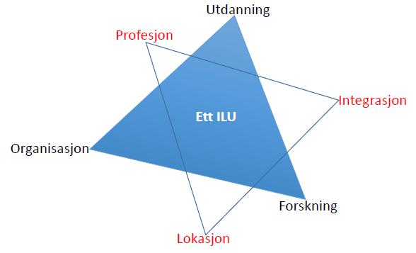 Visualisering av mulig rammeverk Det foreslås at hoved-prioriteringene er knyttet til den «tradisjonelle» trekanten Ett institutt Utdanningskvalitet