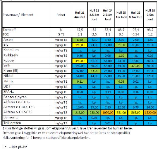 Analyseresultater fra jordprøvetaking ved tidligere Hurum fabrikker (fabrikkområdet) i 2007,