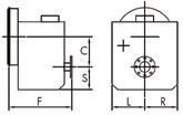 MARINEGIR Twin-Disc, Dimensjoner Modell Type SAE Hus Vinkel (gr) C (offset) in (mm) S (sump) in (mm) F (lengde) in (mm) F1 (lengde) in (mm) L (bredde) in (mm) R (bredde) in (mm) Vekt kg MGX-5114 IV D