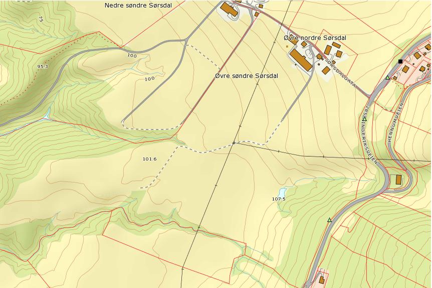 S1 delområde 2 delområde 1 Figur 3.6: Svartlistearter i nærheten av planområdet (kilde: Artskart.no 28.9.2012). S1 = hvitsteinkløver (21.7.2009; svært høy risiko).