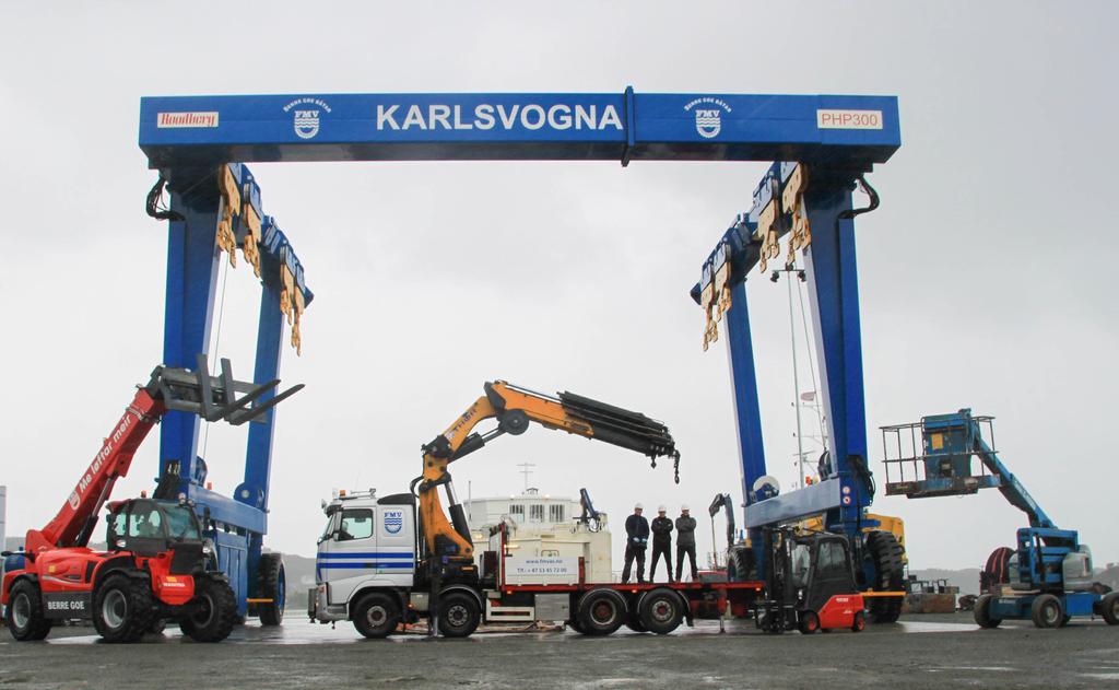 Service og ombygging Karlsvogna, kranbil, og containertruck har gitt oss nye muligheter og økt aktiviteten på «Sveiseneset». Alle redere, store som små, er velkomne til FMV.