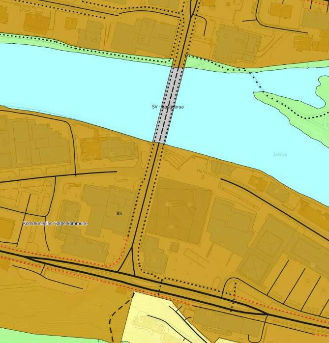 1.4. Forhold til gjeldande planverk Planområdet ligg innanfor område avsett til sentrumsføremål i kommuneplanen sin arealdel. Tiltak med kontor/service og handel vil vere i tråd med overordna plan.