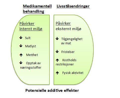 medikamentell behandling for å få til en vektreduksjon.