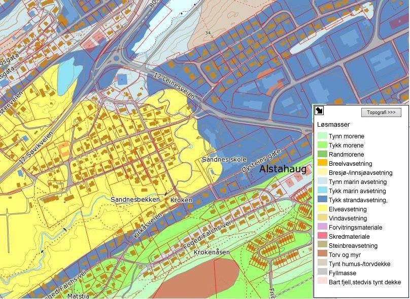 3.11 Grunnforhold Figur 6 Løsmassekart fra ngu.