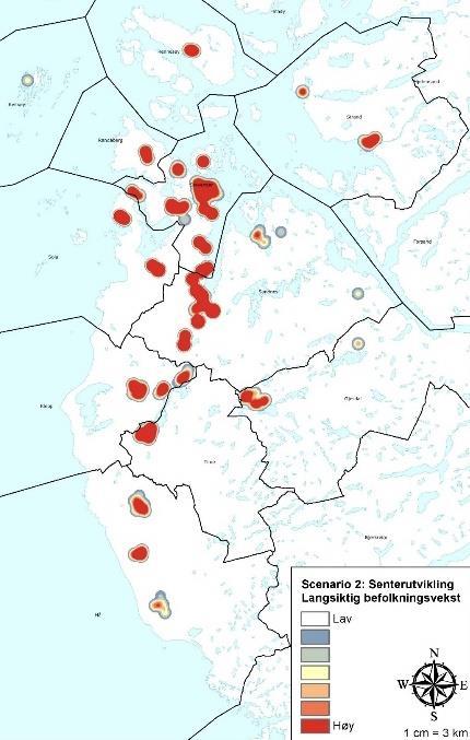 2030 og med 50% befolkningsvekst. 1. Referanse-alternativ: Utbygging i henhold til gjeldende planer.