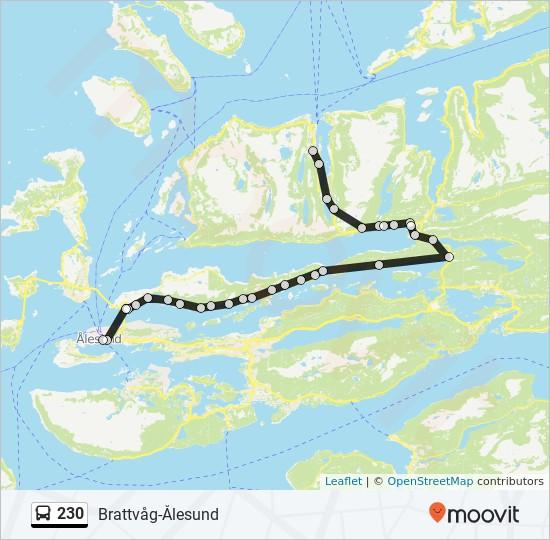 Retning: Ålesund Via Ellingsøya 32 stopp VIS LINJERUTETABELL Våghall Storgata 93, Brattvåg Håvikmyrane Håvikvegen 17, Brattvåg 230 buss Rutetabell Ålesund Via Ellingsøya Rutetidtabell Mandag 06:51