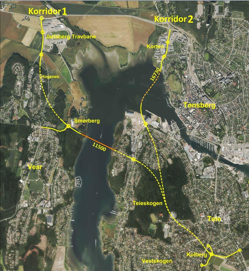 5,7 km 4,7 km Drift- og vedlikeholdskostnader pr. år: Hengebru ca. 15 mill.