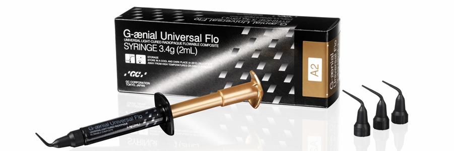 TILBUD G-ÆNIAL UNIVERSAL FLO Kjøp 4 betal for 3 Et tilpasningsdyktig all-round komposittmateriale med optimal håndtering, holdbare restaureringer og topp estetiske egenskaper.