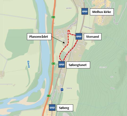 4 Kollektivtrafikk 4.1 Buss Figur 16 viser bussholdeneplassene i nærheten av planområdet. Holdeplassene Storsand og Søbergtunet ligger i umiddelbar nærhet til planområdet.