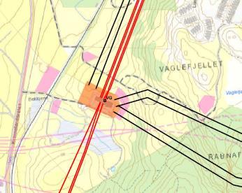 Beskrivelse veger og riggplasser To store riggplasser, en ved Vagle trafo og en på