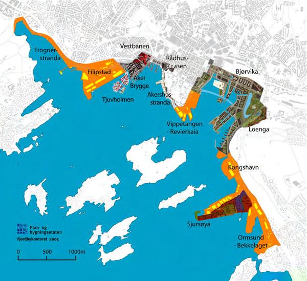 1. Innledning Fjordbyen er navnet på prosjektet hvor Oslo kommune skal frigjøre dagens arealer ut mot sjøen og utvikle disse slik at byen åpnes mot fjorden (Figur 1).