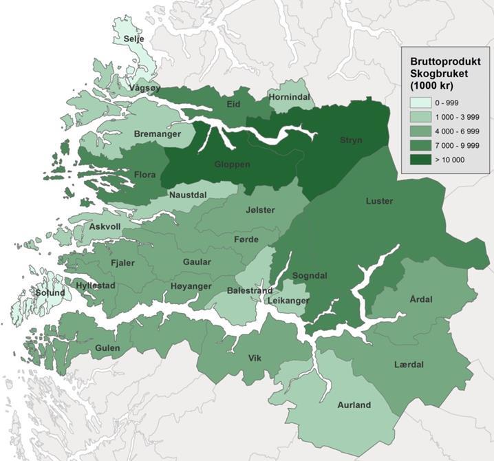 tyngdepunkt i midtre og indre strok av fylket.