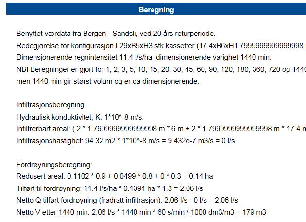 A.2 Infiltrasjonsmagasin M1