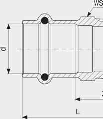 Profipress med SC-Contur A1 A1 OVERGANGSSTYKKE/BEND Sanpressnippelmuffe Modell2211 Art.nr.