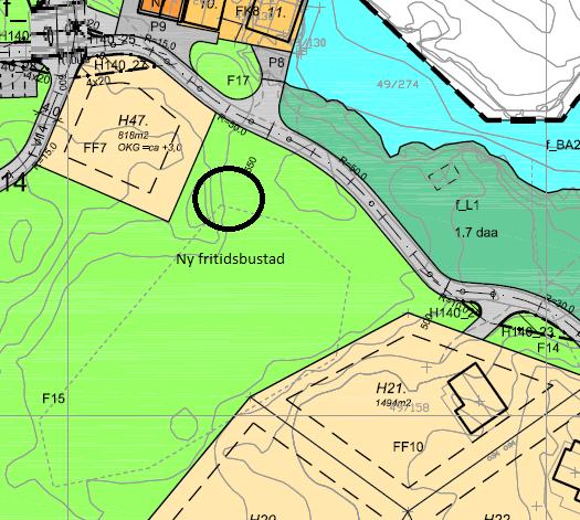 Ny fritidsbustad Tiltakshavar ønsker å erstatte den reduserte fritidsbustaden i FK2 med ein ny fritidsbustad i området mellom H47 og H21. Denne vil kome lengre vekk frå strandsona.