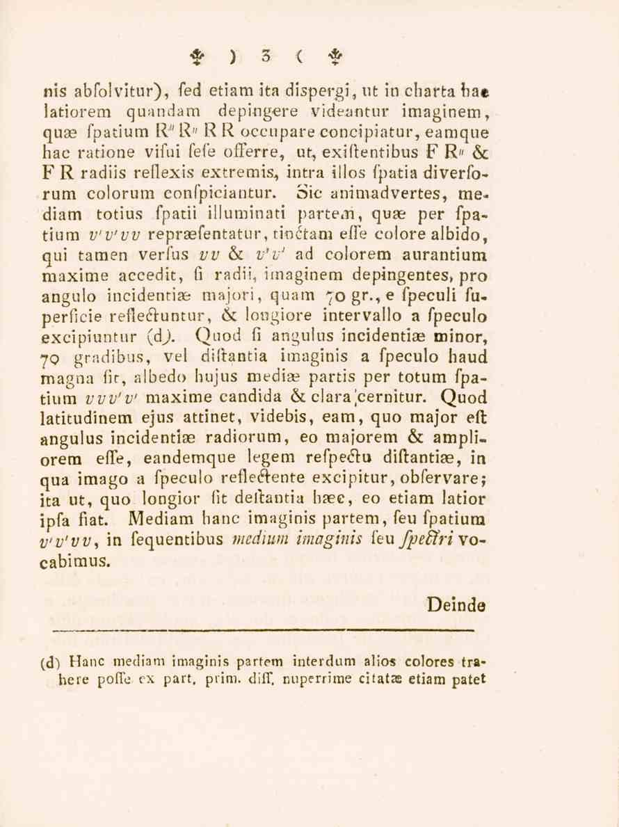 3 nis abfolvitur), fed etiam ita dispergi, ut in charta bae latiorem quandam depiugere videantur imaginem, quae fpatium R" R" R R oceupare concipiatur, eamque hac ratione vifui ki'ti offerre, ut,