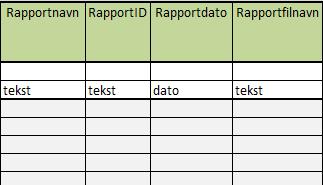 Excel-skjema GU Rapportnavn: Rapportdato: DD.MM.ÅÅÅÅ.