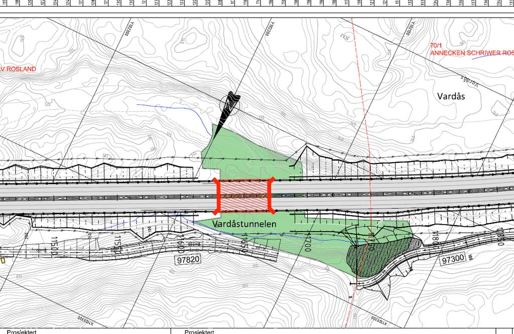 Figur: Plankart fra planforslag til omregulering av «Vardås