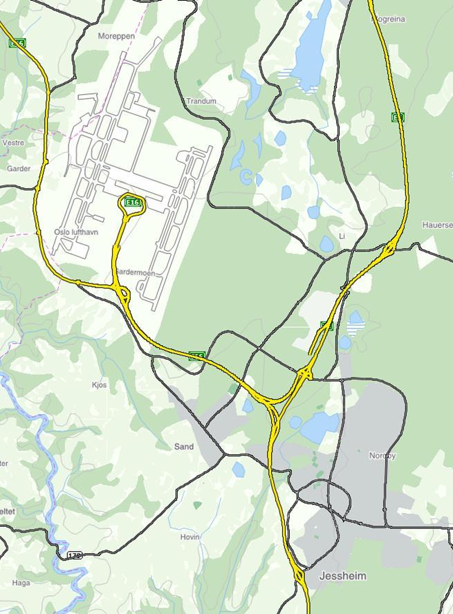 E6 Flyplasskrysset og næringsparkkrysset ved Gardermoen næringspark Flyplasskrysset skal være ferdig til åpning av Terminal 2 på OSL Totalkostnad 800