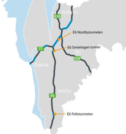 Region øst Rehabilitering av tunneler i Akershus Totalkostnad 500 MNOK