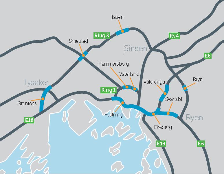 Store utbyggingsprosjekter Oslo Rehabilitering av tunneler Tunnelenes tilstand