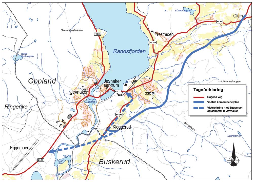 Prosjekt Vestoppland E16 Eggemoen Olum 12 km tofeltsveg med forbikjøringsfelt