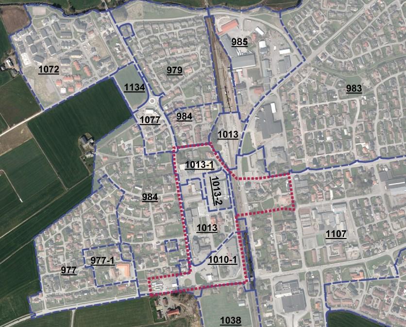 Figur 1 Reguleringsplanar i og nær sentrum Vurdering: 7.3 Framdrift I planprogrammet er det skissert at planarbeidet vil strekke seg over ca. to år.