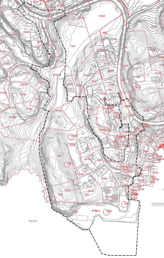 Planområdet Ved varsel om oppstart er et større område tatt med.