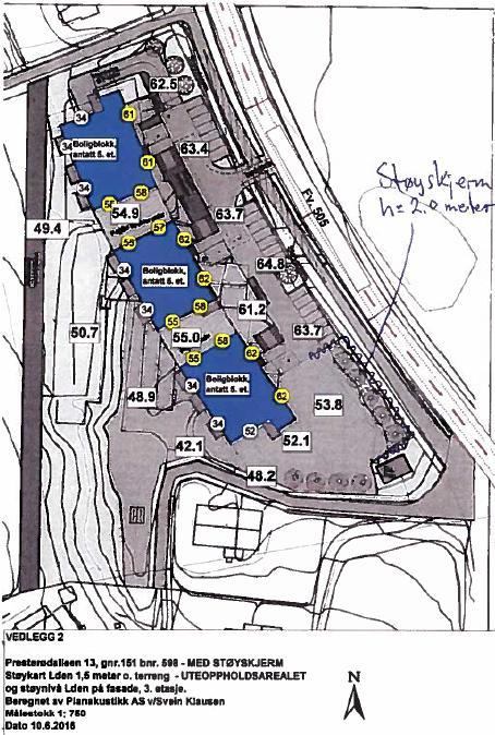 Kilder: Planakustikk AS, Presterødalleen 13, gnr 151 bnr 598, Tønsberg kommune Støyrapport, datert 10.06.