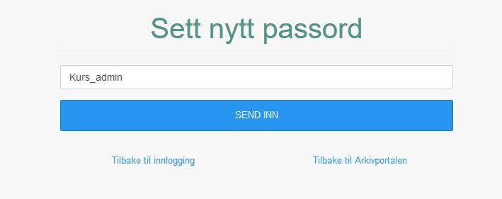 Skriv så inn brukernavnet og trykk på «send inn» og ett