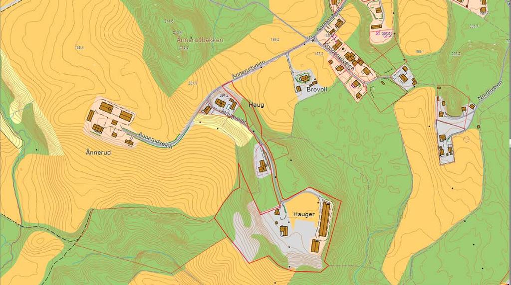 Side 3 1 Innledning Det planlegges ny vei på gbnr 59/16 (Hauger gård) på Gan i Fet kommune. Det foreligger krav fra NVE datert 22.01.