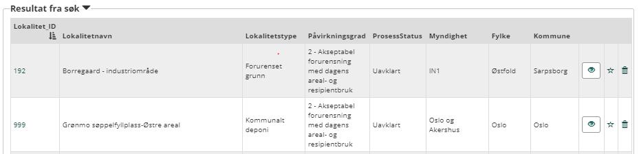 Lagre favoritter Fra detaljert søk kan du som pålogget bruker merke