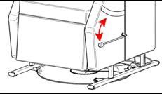 3.2.1. Bruk av stol med manuelt betjent rotasjon (svingskive) ER stolen utstyrt med manuelt betjent rotasjon, kan denne roteres f.