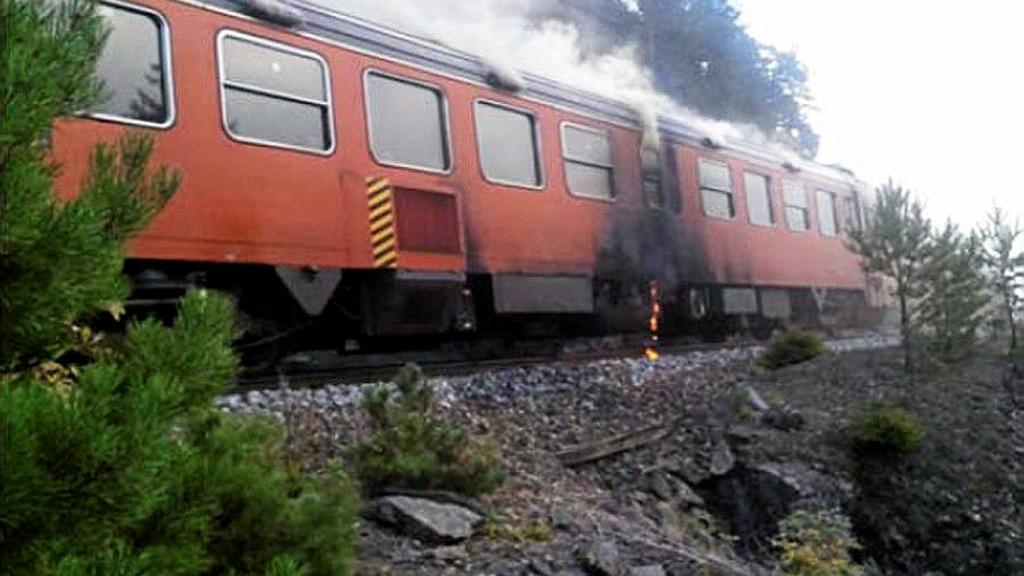 Togbrann på Bratsbergbanen 9.