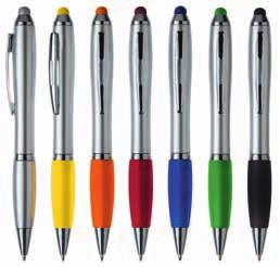 Størrelse: 14 cm Farger: sølv kropp med sølv, gul, rød, blå, svart grep 6,30 5,30 ved 2500 stk E-PEN BASIC JA20402-2500 2-i-1 Stylus penn med PDA Stylus for touch