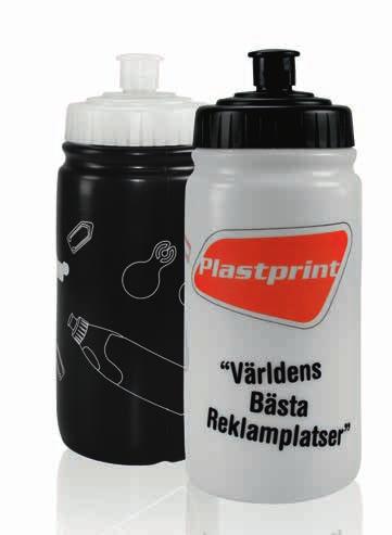 SJØGRØNN PP37805 RØDROSA PP37806 SVART Drikkeflaske i gjennomsiktig myk plast.