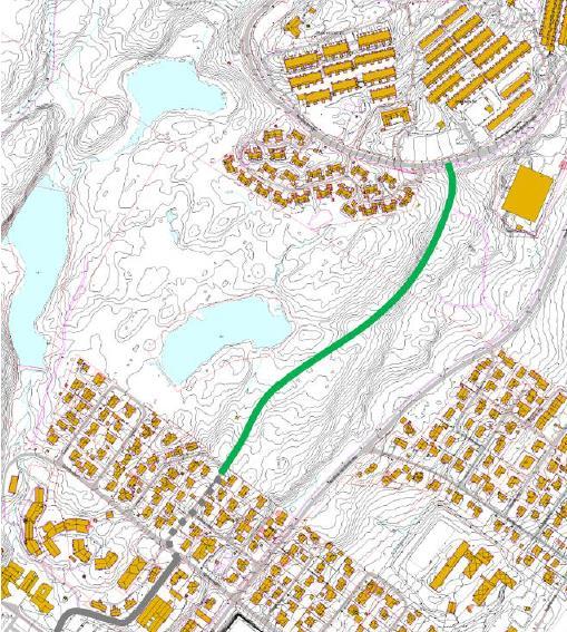 Tiltak L3-6 Lidskjalvvegen-Nordøyavegen Gående og syklende Ny trase gjennom skogområde, sykkelrute Tiltaksbeskrivelse