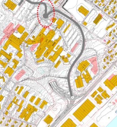 Tiltak T3-4 Sykehusvegen forbi forplassen til UNN Biltrafikk, trafikksikkerhet Kryssområdet med Hansine Hansens veg og forplassen til UNN er litt rotete og gir en dårlig