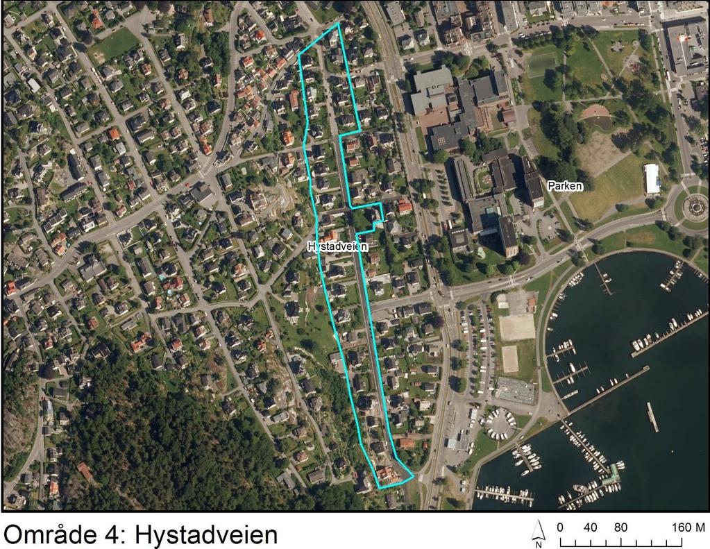 0. Hystadveien Beskrivelse Hystadveien ligger vest for Sandefjord sentrum. Området ble opparbeidet i 0-0 ved bygging av praktvillaer i nyklassisisme0.