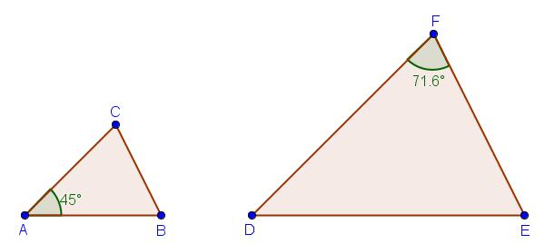 5.7 Trekantene ABC og DEF nedenfor er formlike. A D Hvor store er de andre vinklene i trekantene? 5.8 Norges høyeste tre skal være grantreet Goliat i Aurskog-Høland.