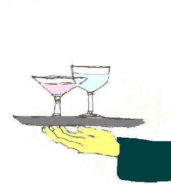 Hvordan bære glass: Alle glass skal bæres på brett. Sett det første glasset i midten og de andre glassene rundt.