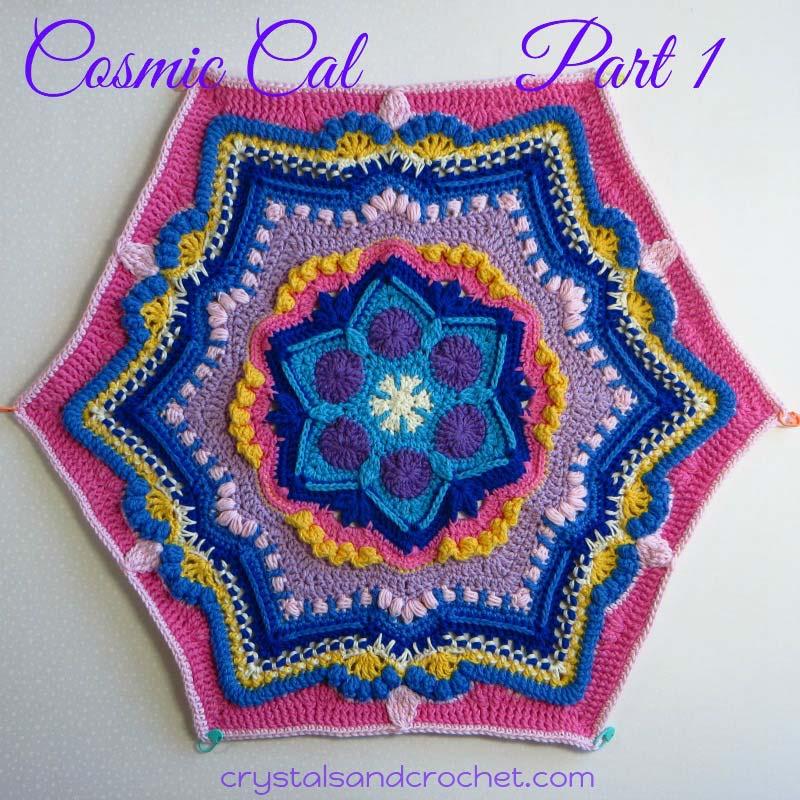 Cosmic Cal Del 1 Copyright: Helen Shrimpton, 2018. Alle rettigheter reservert. Av: Helen på www.crystalsandcrochet.