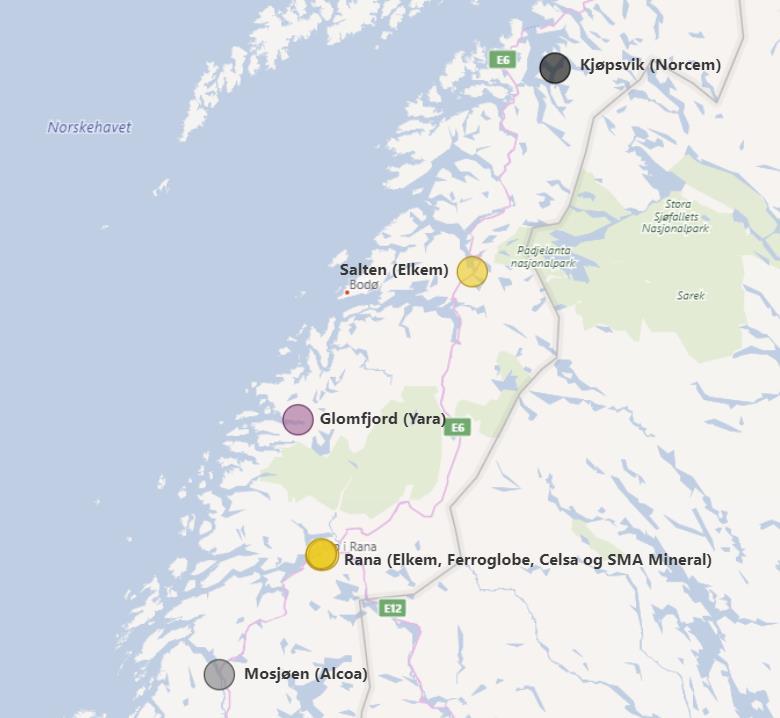 8 Kraftforedlende industri og annen industri Industrien i Nordland består av flere viktige bransjer, og er i dette kapitlet delt inn i generell industri og kraftforedlende industri.